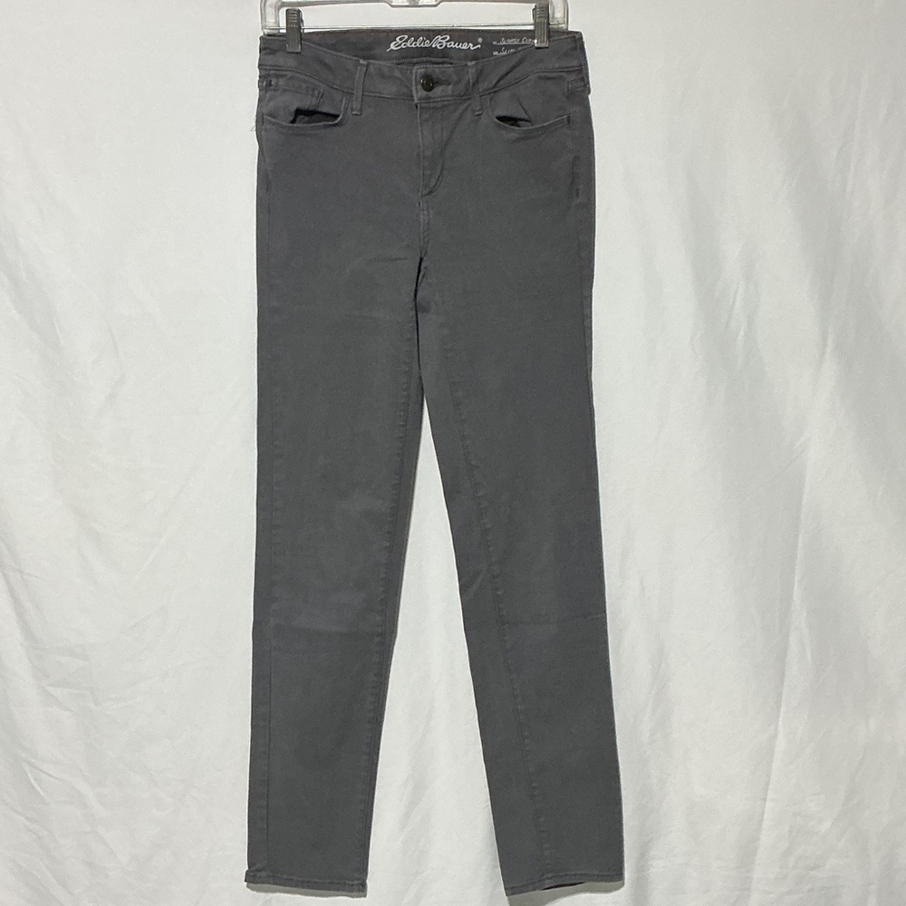 Eddie Bauer Slightly Curvy Slim Straight Gray Jeans Sz 6